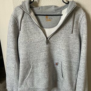 Carhartt Gray Zip-Up Hoodie Sweatshirt